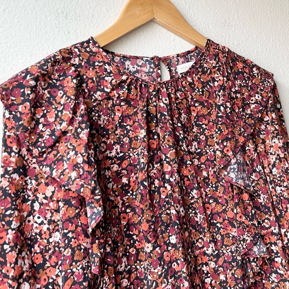 Marie Oliver Brown Cream Baker Blouse in Floral Scarf Sz XS - Picture 4 of 13